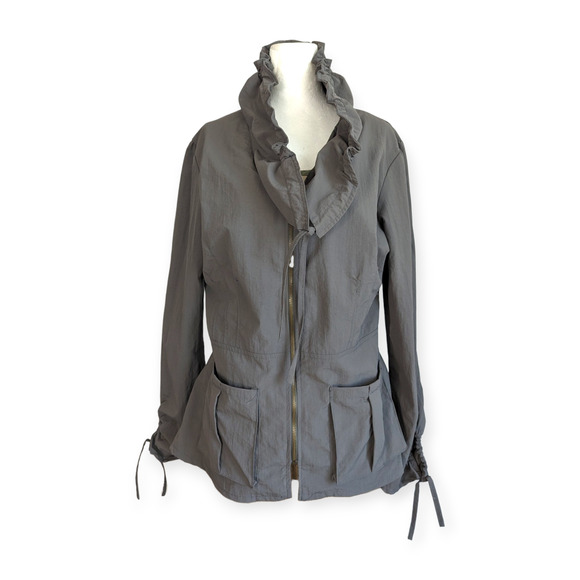 Hanna for la Journée Lightweight Peplum Drawstring Jacket 3 Medium - Picture 1 of 8